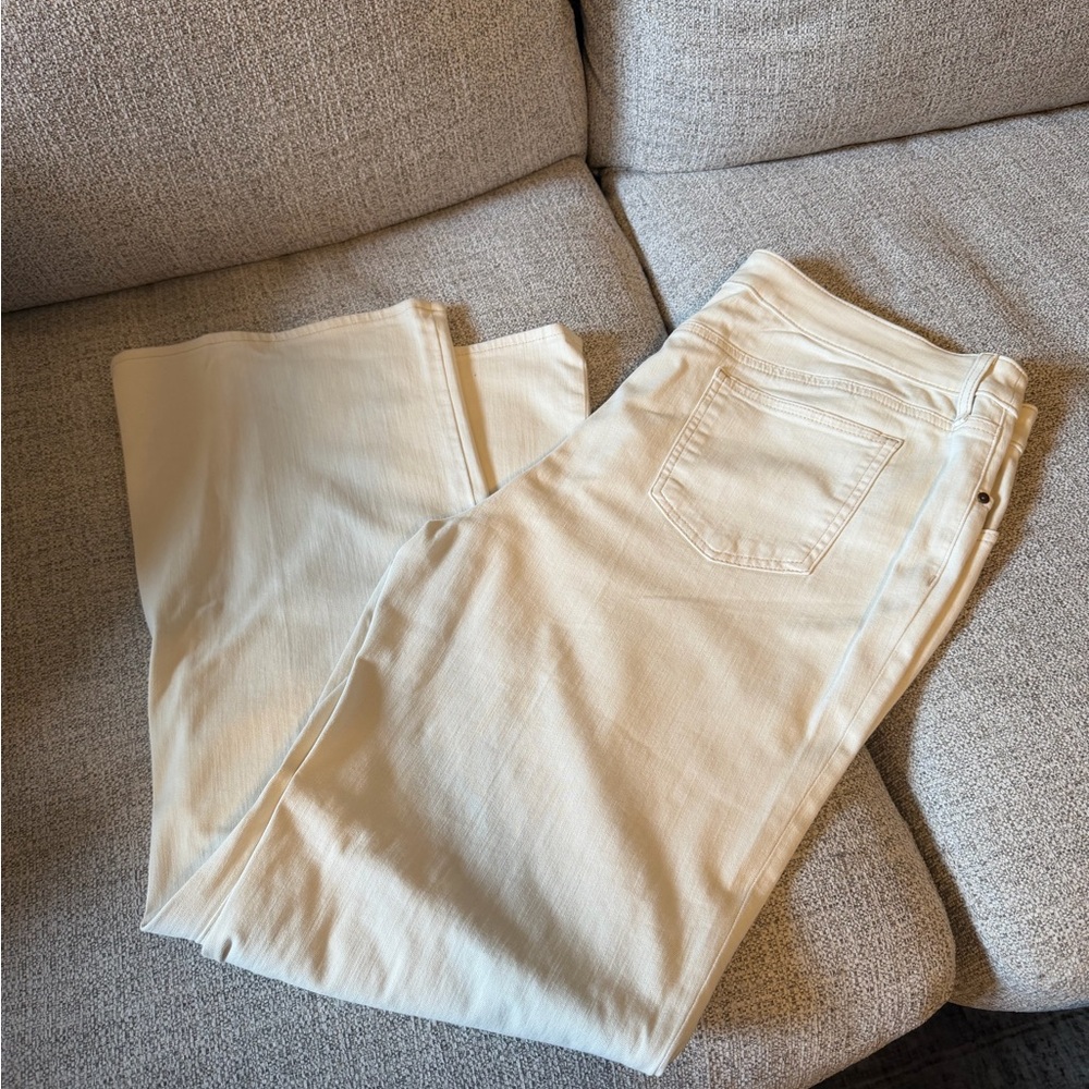 Chico's Women's Straight Leg Cream Jeans